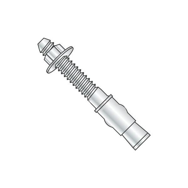 Newport Fasteners Wedge Anchor, 1/2 in Dia., 5-1/2" L, Steel Zinc Plated, 50 PK 613696 - main